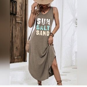 Sun Salt Sand Casual Sleeveless Print Maxi Dress Size Small Never Worn